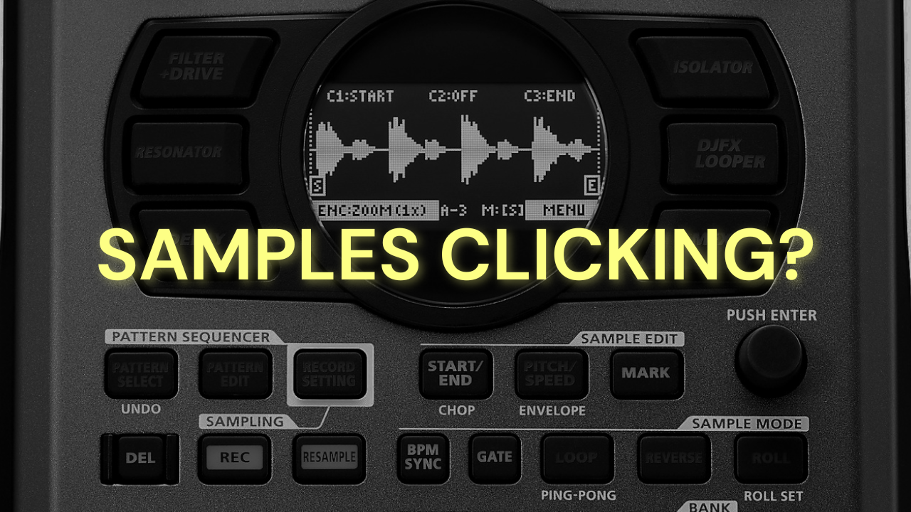 Why do my samples click or pop at the start or end when I trigger them on the SP-404 mkII?