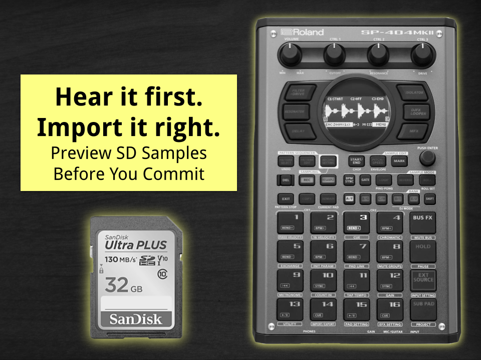 How to Preview SD Card Samples on the Roland SP-404 mkII Before Importing